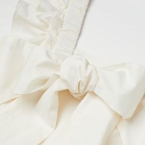 H&M cream poplin tie-back dress